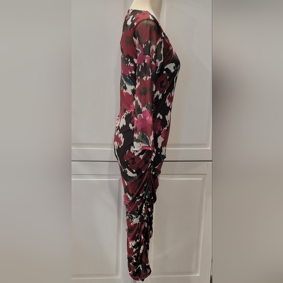 Cupio Blush Floral Dress Lined Women's Size Medium Stretch Long Sleeve - Picture 3 of 12